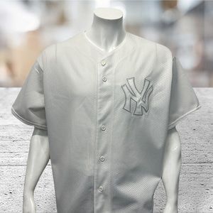 Majestic Authentic New York Yankees Blank White Silver Jersey Made in USA 2X XXL